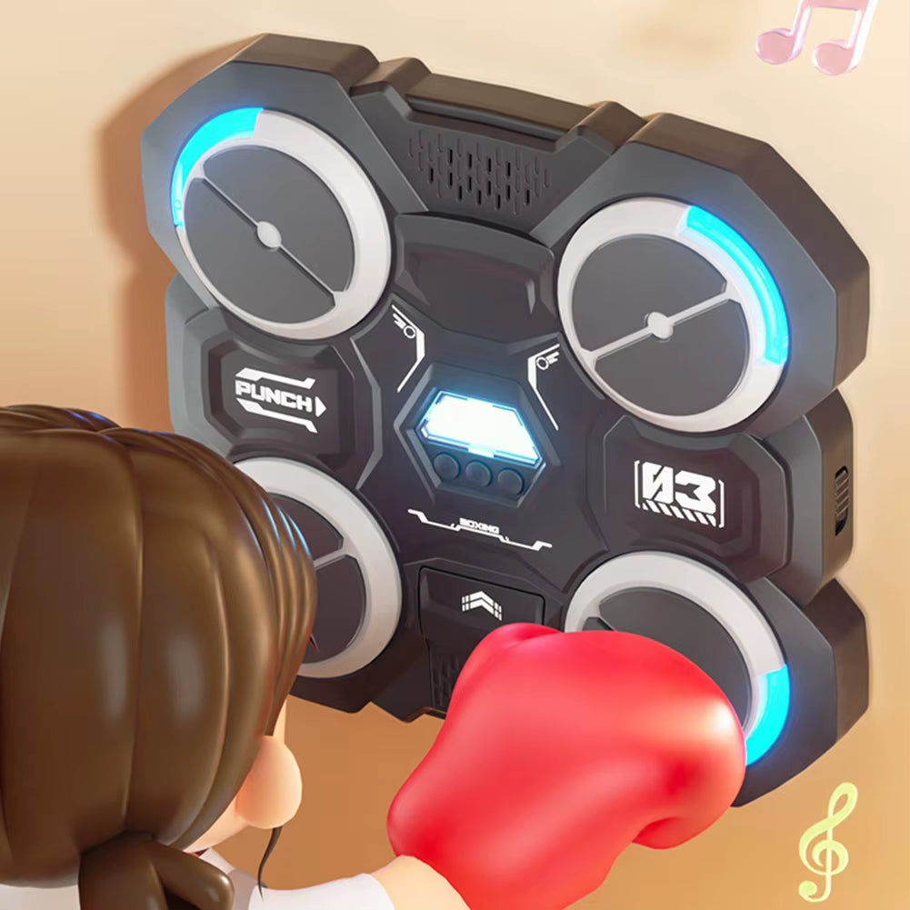 Smart Music Boxing Machine with LED Light Effects - Wall-Mounted Training Equipment