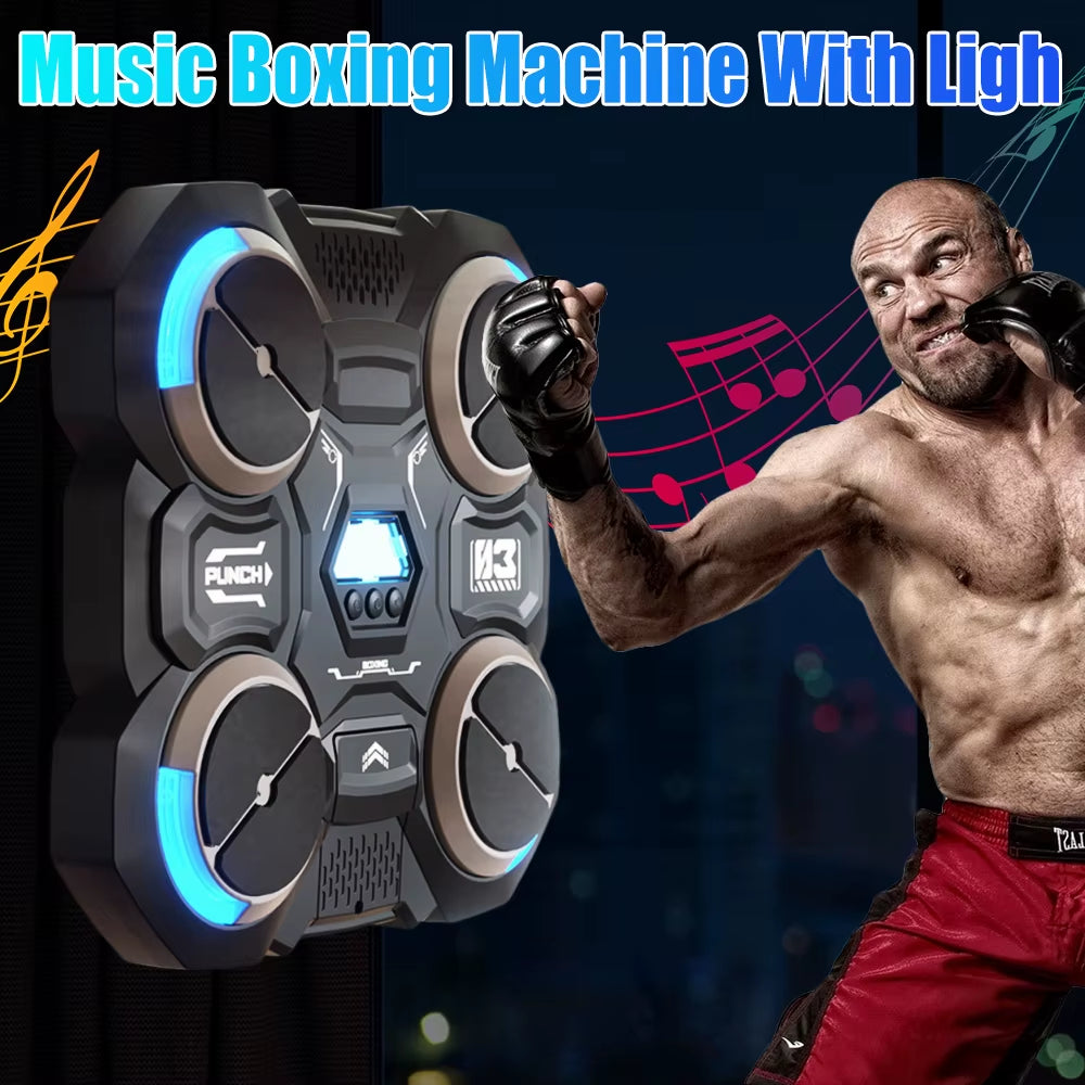 Smart Music Boxing Machine with LED Light Effects - Wall-Mounted Training Equipment