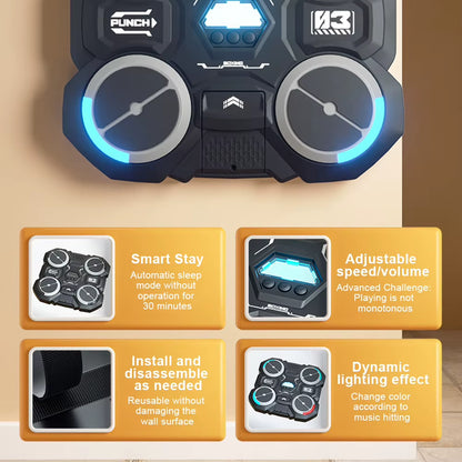 Smart Music Boxing Machine with LED Light Effects - Wall-Mounted Training Equipment