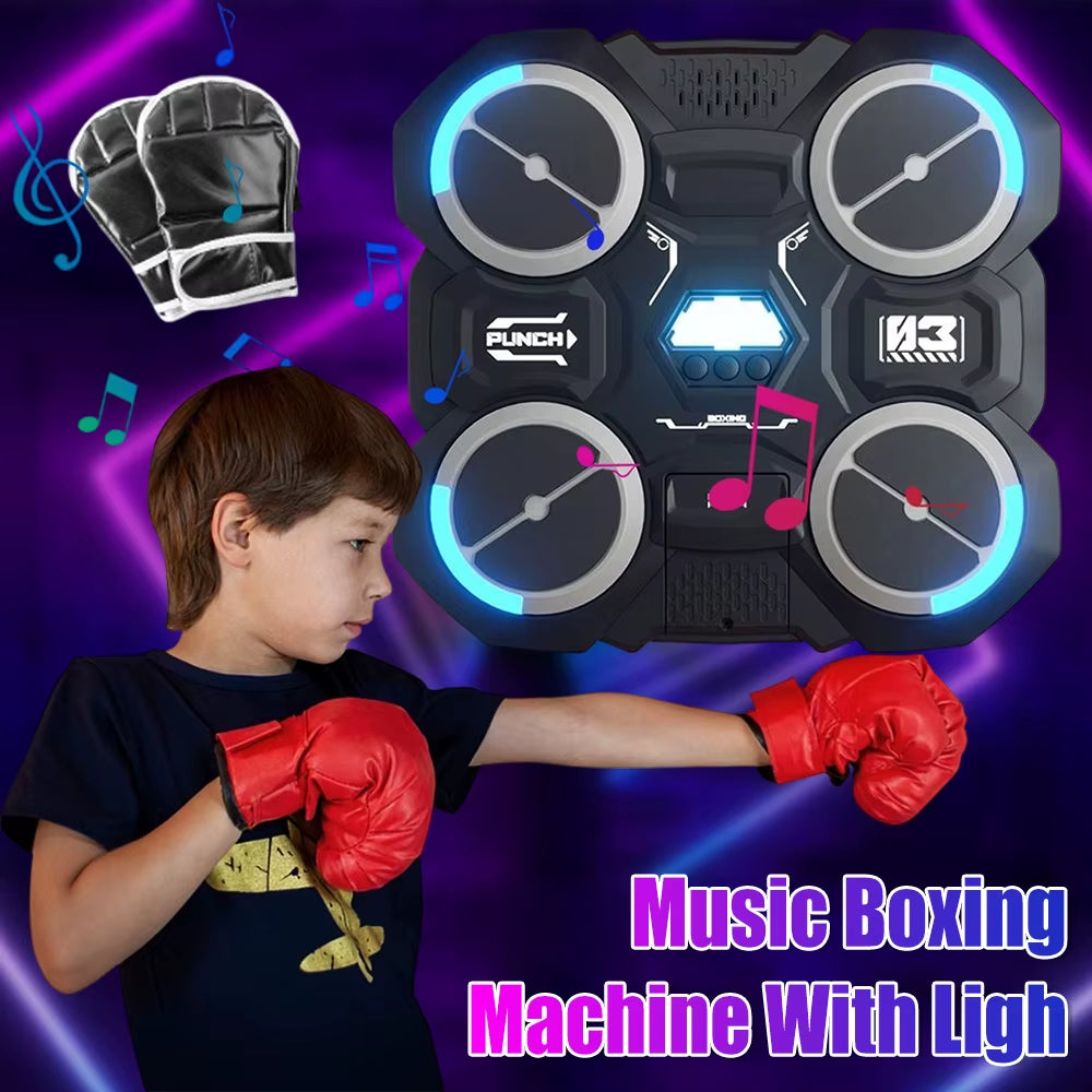Smart Music Boxing Machine with LED Light Effects - Wall-Mounted Training Equipment