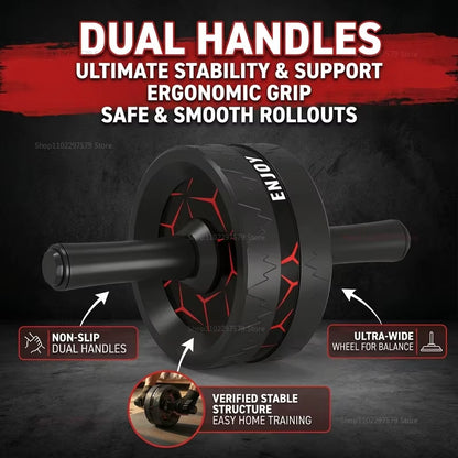 Core & Abdominal Roller Wheel - Heavy-Duty Fitness Workout Equipment