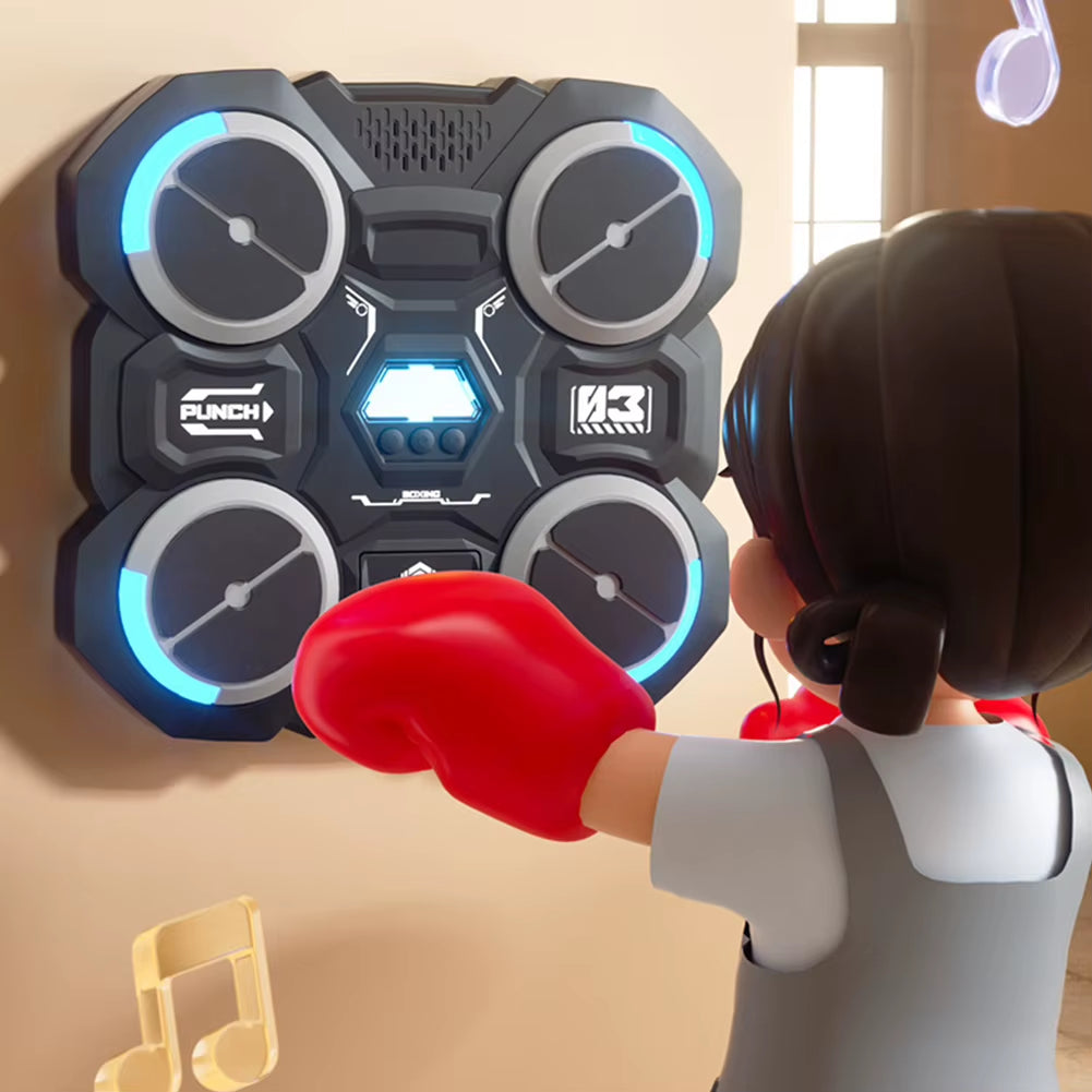 Smart Music Boxing Machine with LED Light Effects - Wall-Mounted Training Equipment