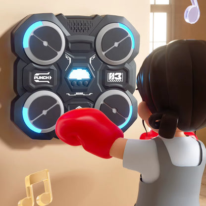Smart Music Boxing Machine with LED Light Effects - Wall-Mounted Training Equipment